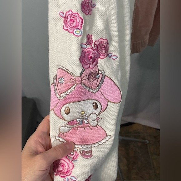 Sanrio My Melody Two Tone Sweater Cardigan Women’s size M - Picture 4 of 12